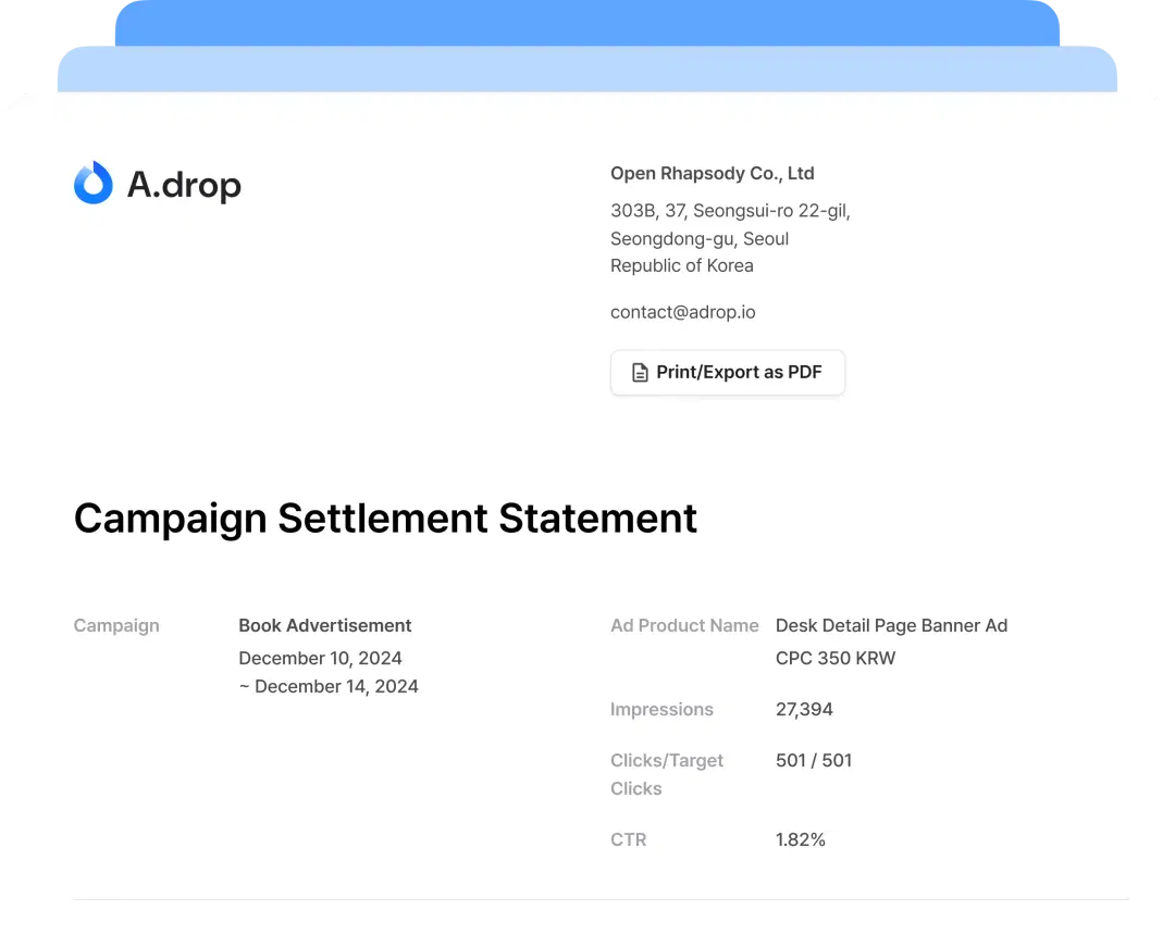 Adrop Performance Image